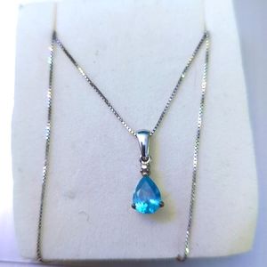 Blue topaz tear drop necklace